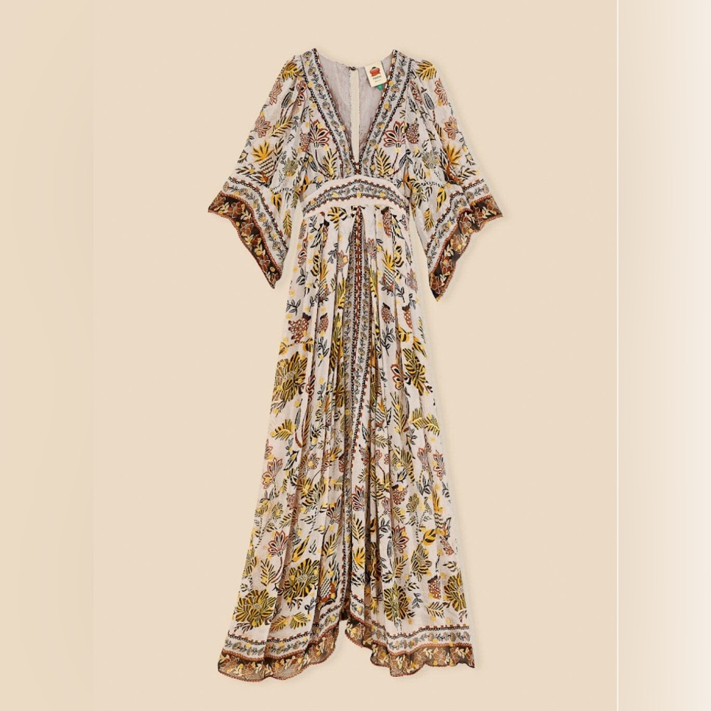 🆕NWT Farm Rio Dress, Medium, Silver & Gold